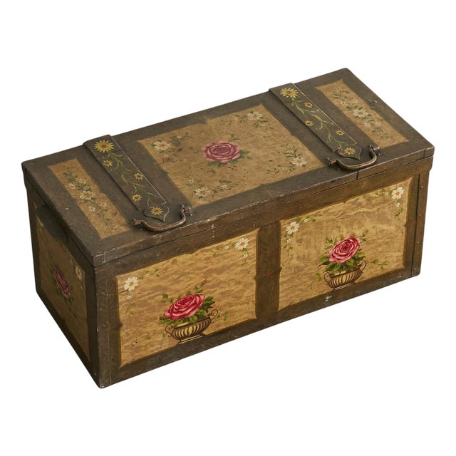 Late 19th Century Folk Art Chest in Iron, 1920s For Sale