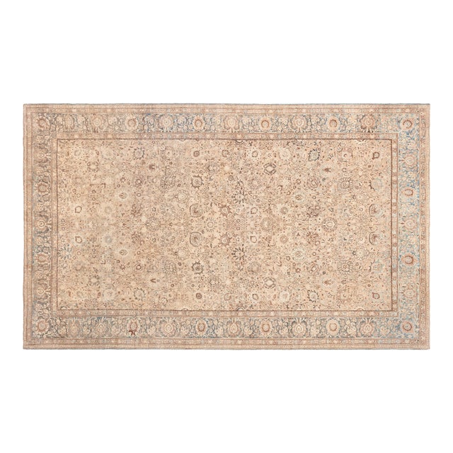 Authentic Early 20th Century Persian Tabriz Handmade Wool Carpet For Sale