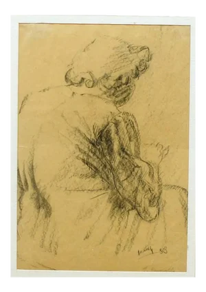 Grandmother - Original Pencil Drawing by Giuseppe Mazzullo - 1933 1933