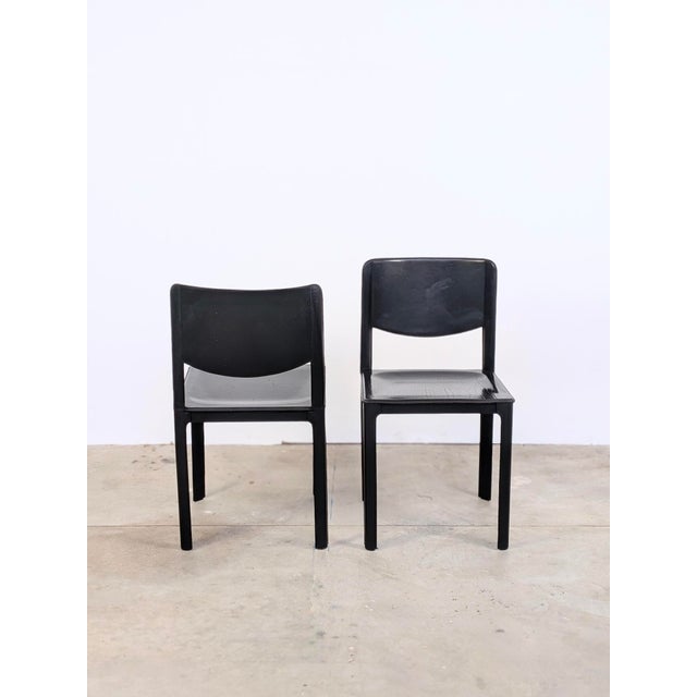 Black Leather Chairs by Matteo Grassi, Italy, 1980, Set of 2 For Sale - Image 11 of 13