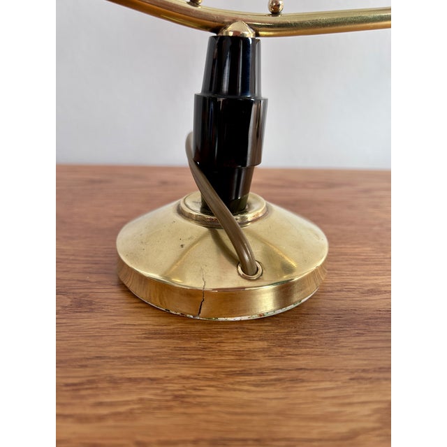 Vintage Table Lamps in Brass and Opaline, 1950s, Set of 2 For Sale - Image 12 of 13