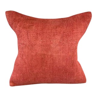 20 x 20 Hemp Pillow Turkish Cushion Natural Orange Pillow Cushion Cover For Sale