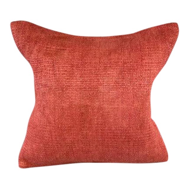 20 x 20 Hemp Pillow Turkish Cushion Natural Orange Pillow Cushion Cover For Sale