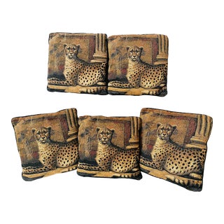 Vintage Mid-Century Reversible Leopard African Style Pillow For Sale