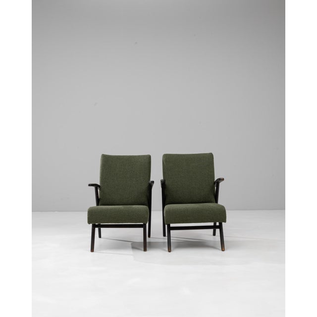 Mid-Century Modern 1960s Czech Upholstered Armchairs - A Pair For Sale - Image 3 of 18