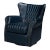 Classic Blue Leather Chair For Sale