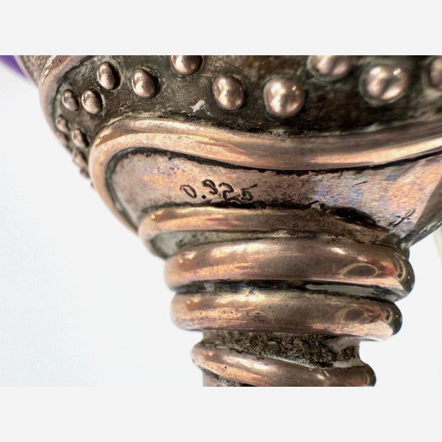 John Ruth “Flower Ball” Studio Glass and Sterling Silver Sculpture, 1990s For Sale - Image 6 of 16