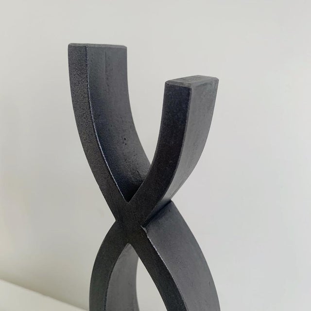 Cast Iron Flame Andirons, France, 1950s, Set of 2 For Sale - Image 13 of 15