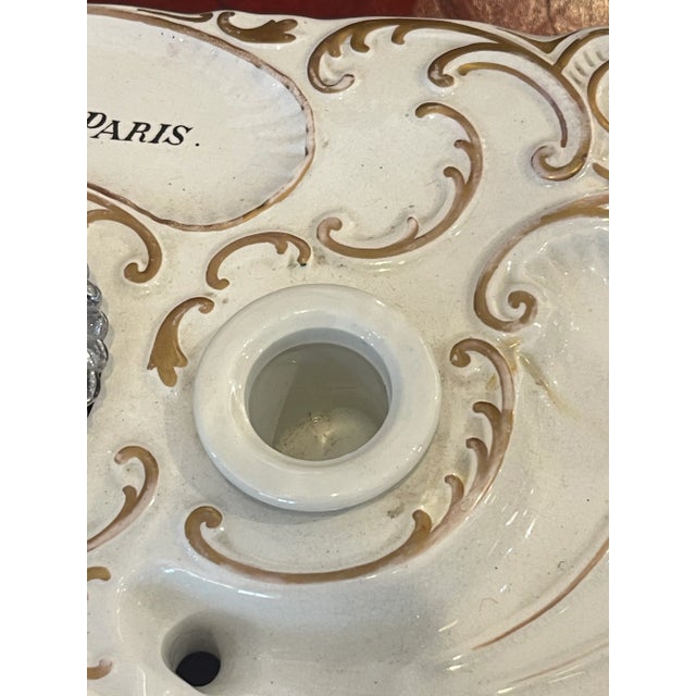 Art Nouveau Porcelain Inkwell, E. Porcher, Paris France, c.1900 For Sale - Image 9 of 17