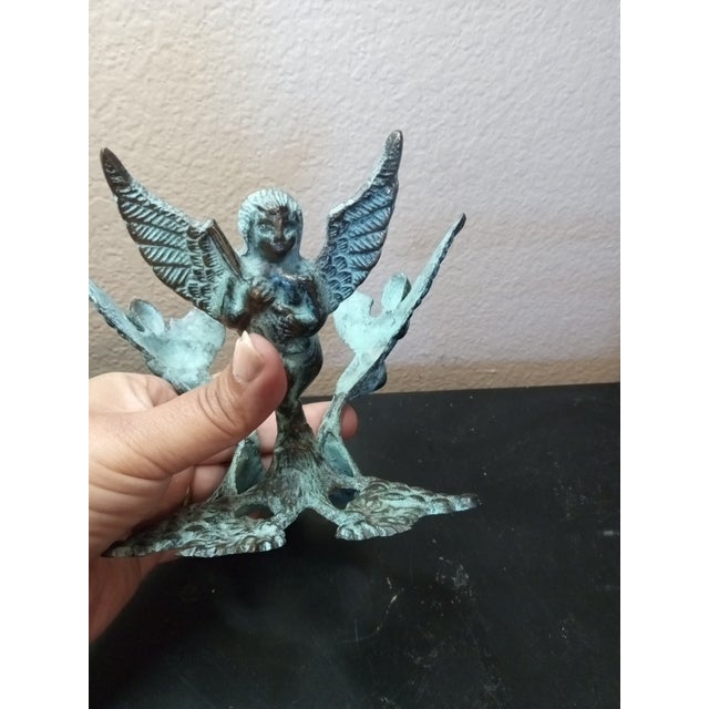 GORGEOUS French Baroque Centerpiece 9" Bowl on Verdigris Bronze Pedestal Glass Bowl and Metal Pedestal are separate pieces...