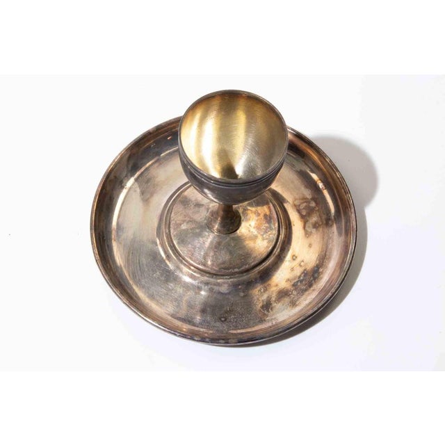 Silver-Plated Egg Cups with Underplates, 1950s, Set of 2 For Sale - Image 4 of 5