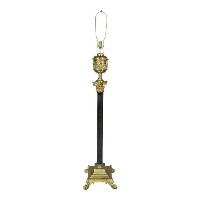 Victorian Brass Floor Lamp For Sale