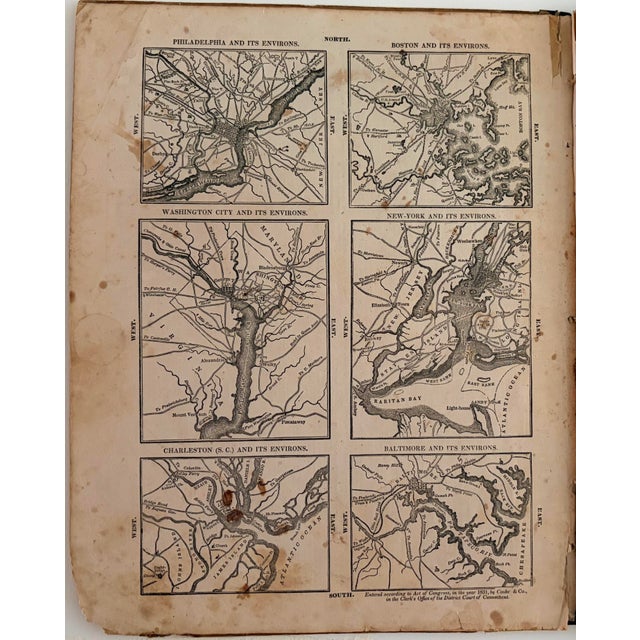 This is a very nice set of six US cities from Woodbridge's Modern Atlas: Philadelphia, Boston, Washington DC, New York,...