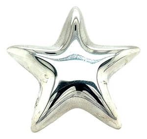 1990s Tiffany & Co Estate Puffed Star Brooch Sterling Silver