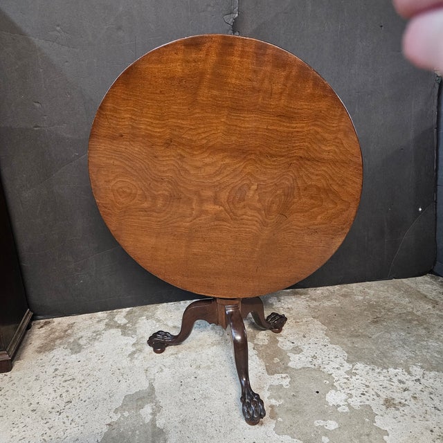 Late 19th Century Small Round Mahogany Chippendale Style Tilt Top Dining/Tea Table With Ball & Claw Feet For Sale - Image 9 of 16