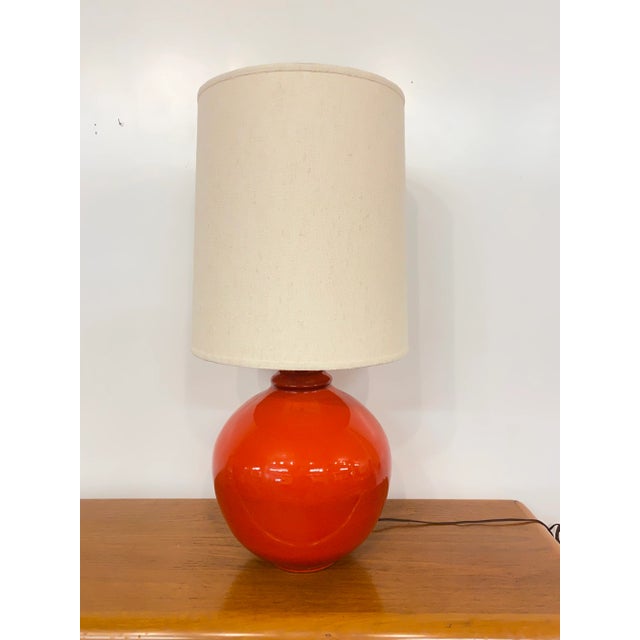 1960s Large Mid-Century Modern Red Table Lamp For Sale In Cleveland - Image 6 of 6