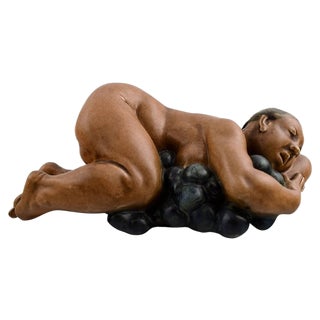Figurine in the Form of a Lying Woman by Kai Nielsen for Bing & Grondahl, 1919 For Sale