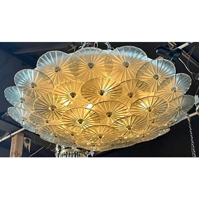 Murano Disc Flush Mount Chandelier For Sale - Image 9 of 9