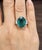 Modern 9.07 Ct Gia Certified Natural Zambian Emerald & Diamond Ring, Size 7 For Sale - Image 3 of 9