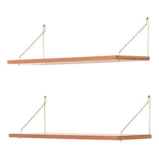 Vintage Danish Teak Floating Shleves, 1960s, Set of 2 For Sale