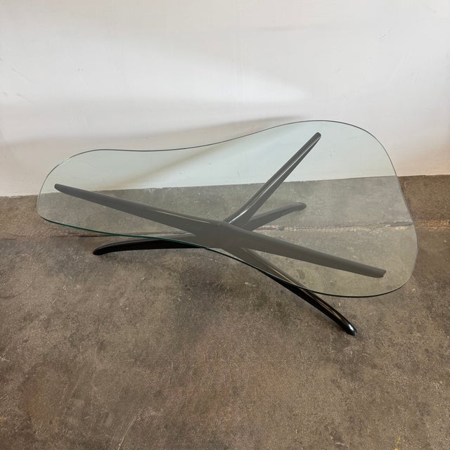 Black Coffee Table in the style of W. Kagan, 1950s For Sale - Image 8 of 11