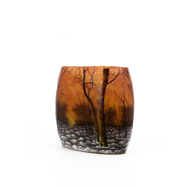 Multi-Layered Glass Winter Landscape Vase from Daum, Late 19th Century For Sale - Image 9 of 18