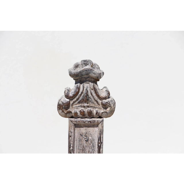 18th Century 18th Century Portuguese White Baroque Wooden Cross For Sale - Image 5 of 13