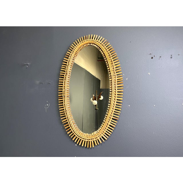 Mid-Century Bamboo Mirror, 1960s For Sale - Image 9 of 9