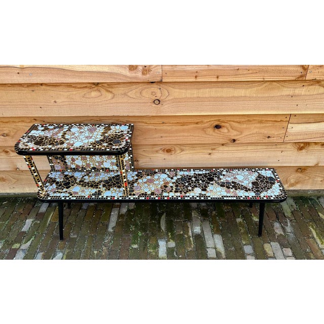 1970s Vintage Plant Stand Table with Mosaic Stones, 1970s For Sale - Image 5 of 17