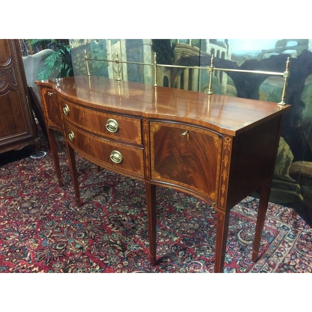 Brown Councill Craftsmen Sideboard With Brass Gallery, Federal Style For Sale - Image 8 of 18