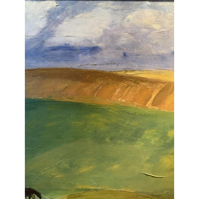 Axel Johannes Ulmer, Landscape with Horses, Oil Painting on Canvas For Sale - Image 6 of 13