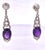 1920s Edwardian 21ct Amethyst Platinum Drop Earrings With Diamond Accents, Pair For Sale - Image 11 of 12