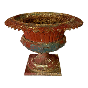 Antique Late 1800s English Cast Iron Three Stage Urn Planter