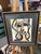 1970s Peter Keil Abstract Painting of a woman in black oil over a fashion drawing. Executed on paper COA on back...
