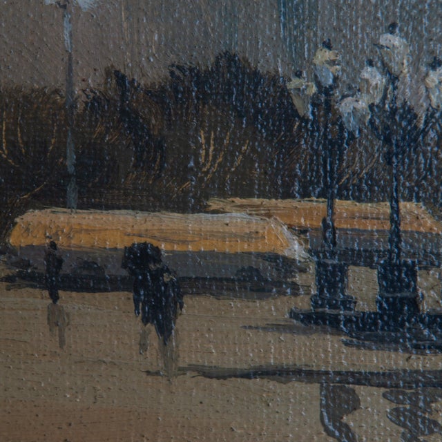 Follower of Boris Alexeyevich Semyonov, Equestrian Monument in the Mist, Oil on Canvas For Sale - Image 5 of 9