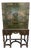 Vintage Alexander Bros. Green Asian Lacquered Bar Cabinet/Cupboard on Barley Twist Stand For Sale