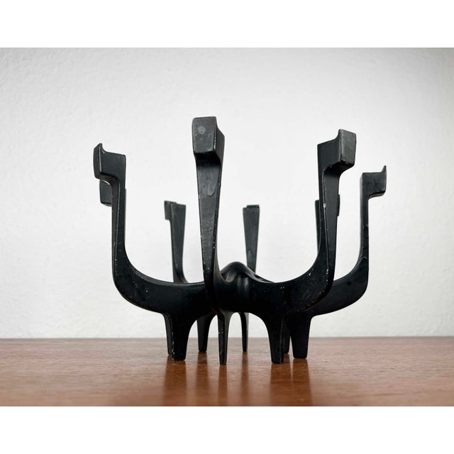 Metal Mid-Century Modern Danish Metal Candleholder in Metal by Gunnar Cyren for Dansk Designs Denmark, 1960s For Sale - Image 7 of 18