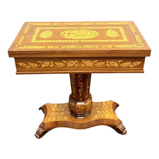 Dutch Marquetry Game Table, 19th Century For Sale