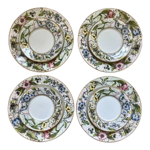 1990s Fitz & Floyd Summer Fern Plates - Set of 8