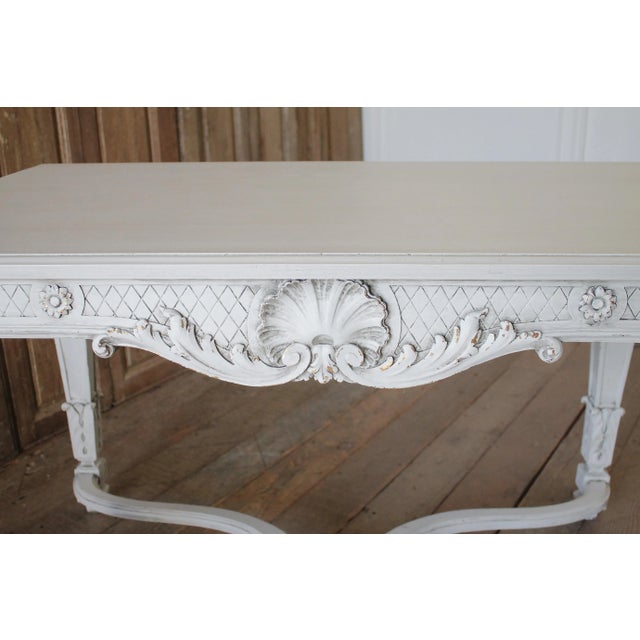Neoclassical 20th Century Carved & Painted Neoclassical Style Center Table For Sale - Image 3 of 8