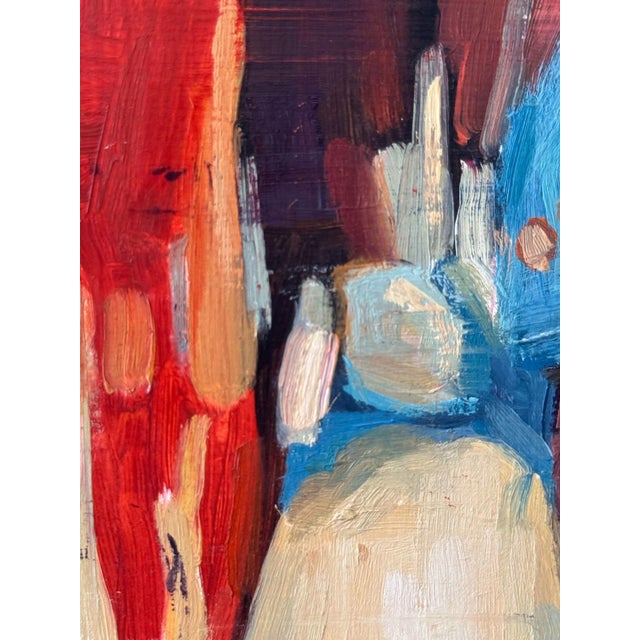 Streets of Hope 3 by Michelle Jader | Oil On Panel People walking in a city street scene. For Sale - Image 4 of 4