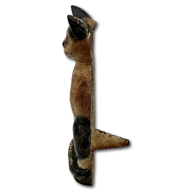 Very Rare Model Vintage 1930s "Wedge" Type Cast Iron Sitting Cat Doorstop by Spencer Guillford For Sale - Image 15 of 18