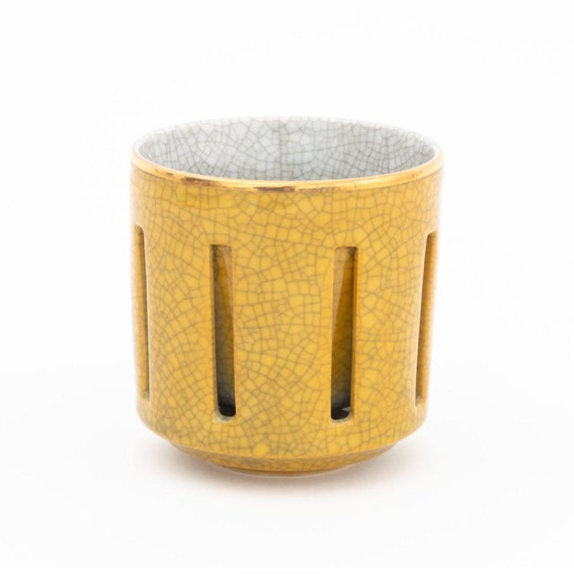 Modern Late 20th Century Modern Crackle Glazed Ceramic Cups - Set of 6 For Sale - Image 3 of 7