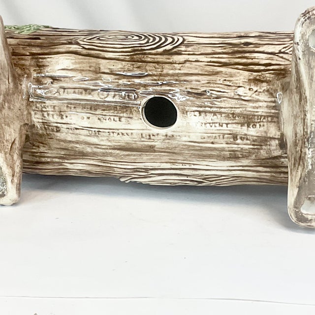 1950s Americana Folk Art Boho Christmas Yule Log Candle Holder For Sale - Image 10 of 10