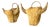 Pair Vintage Texas Folk Tramp Art Wicker Bull Head Planters For Sale