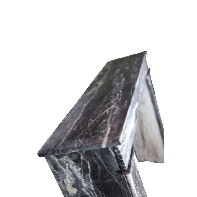 Traditional 19th Century Louis Philippe Grey Saint Anne Marble Antique Fireplace Mantel For Sale - Image 3 of 10