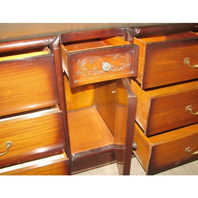 Wood Vintage 6 Ft. Traditional Mid Century Dresser With Original Finish For Sale - Image 7 of 8