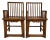 Antique Qing Dynasty Style Chinese Double Happiness Dining Arm Chairs For Sale