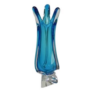 Vintage Glass Vase from Val St. Lambert, 1950s For Sale