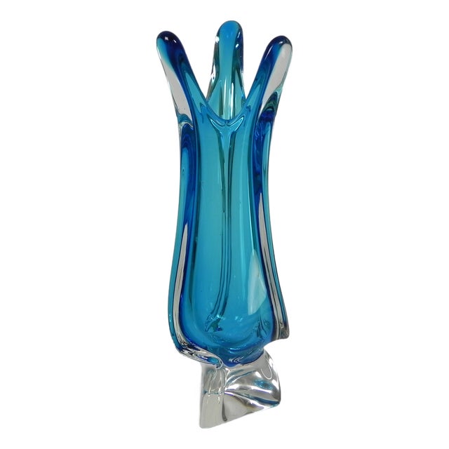 Vintage Glass Vase from Val St. Lambert, 1950s For Sale